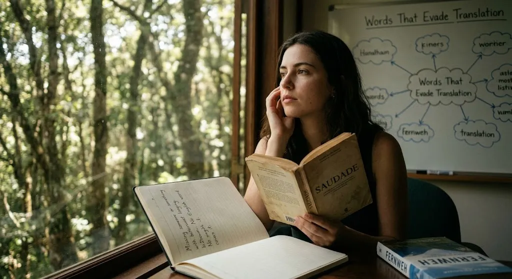 A candid, photojournalism-style photograph of a young woman software engineer at a multi-monitor desk. She is looking intently at the main screen displaying Python code and logical flow, linking the code to a flowchart diagram in her hand-written notebook.